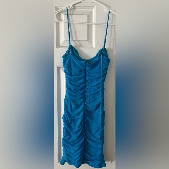 OH POLLY ZITA Cowl Neck Layered Mini Dress in Blue - Picture 5 of 6